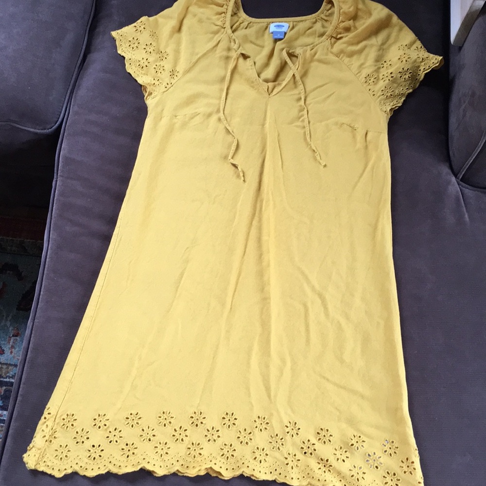Old Navy mustard dress with embroidery